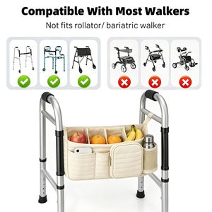 Universal <b>Walker</b> Storage Bag Organizer with Multi Pockets for Seniors <b>Elderly</b> Injured People <b>Walker</b> Storage Bag Organizer - Product Image 2