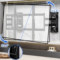 Rak Gantung TV Ultra Tipis Full Motion Terpasang di Dinding, Dapat Diatur Ketinggiannya, Menghindari Soket, 50-120 Inch