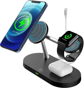 2024 new 3 in 1 Magnetic Wireless Charger,5 in 1 Fast Charging Station Compatible for iPhone 13/12 Pro/12 Pro Max/Mini