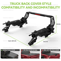 Barre de protection robuste pour pick-up 4x4, style pistolet |   Couverture de benne rétractable compatible |   pour Hilux Revo Ranger Navara NP300