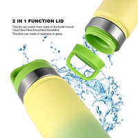 Échantillon gratuit bouteille d'eau de 18 oz personnalisée isolée en acier inoxydable à double paroi sans BPA bouteille d'eau avec couvercle à compartiment