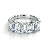 Nouvelle Bague de Luxe en Moissanite 4.0ct, Argent Sterling 925 Plaqué Or 18K, Coupe Baguette, Sertissage à Griffes, Bague Éternité