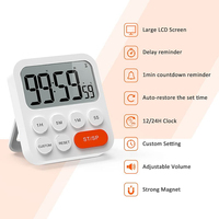 Minuteur de cuisine magnétique à affichage LCD pour cuisson, compte à rebours, affichage LCD, alarme sonore, nouveauté