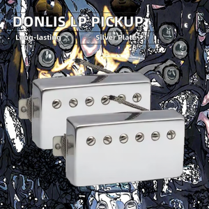 Alnico 5 placa base de plata de níquel pastilla de guitarra eléctrica LP Humbucker piezas y accesorios para instrumentos de cuerda - Product Image 3