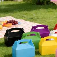 Boîtes à friandises en papier multicolores en vrac pour anniversaires, pique-niques, mariages, emballages cadeaux, boîtes à dragées colorées pour fêtes avec poignées