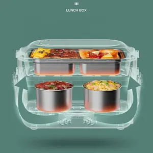 2022 Lonchera Electrica Heating Thermal Lunch Box Electronic Lunch Box Stainless Steel Self-heating Electric Lunch Box