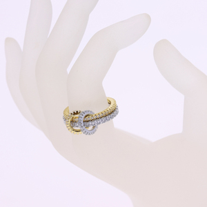 Mix <strong>Silver</strong> Gold Two Tone Color Full Paved 5A CZ Sparking Engagement Eternity Band <strong>Stacking</strong> <strong>Rings</strong> - Product Image 6