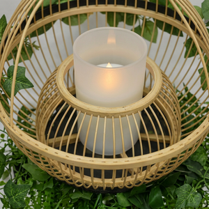 Artificial Hanging Basket with Green Fern Leaves and Decorative <b>Flowers</b> Indoor Outdoor <b>Wall</b> Balcony Garden Decor - Product Image 5