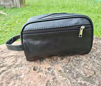 Trousse de Toilette Imperméable en Cuir PU Grande Capacité, Sac de Maquillage Personnalisable, Trousse de Voyage Zippée pour Articles de Toilette