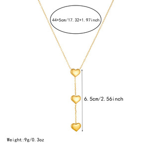 Heart Shaped Clavicle Chain Necklace Gold Y Shape Long Pendant Jewelry Everyday Wear - Product Image 4