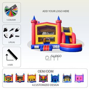 Château gonflable avec toboggan Maison de rebond commerciale Château sautant Maison de rebond gonflable avec toboggan à l'intérieur pour les enfants - Product Image 4