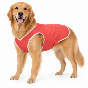 Chaleco de Forro Polar Rojo para Perro, Abrigo Cálido de Invierno sin Mangas, Diseño Simple para Perros - Product Image 1