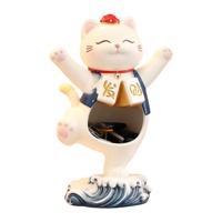 Sculpture personnalisée en résine Maneki Neko Chat de la Fortune – Porte-clés fantaisie et bol décoratif pour la maison, le bureau et l'entrée