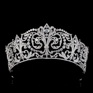 Styles mixtes reine couronnes zircone diadèmes femme Zircon bijoux de cheveux diadème <span class=keywords><strong>princesse</strong></span> diadème pour Pageant fête accessoires de mariage - Product Image 3