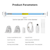Motor Tubular Inteligente Zemismart Tuya WiFi de 16 mm para Persianas Enrollables, con Batería Integrada y Carga Tipo C, para Tubos de 17 mm, 20 mm, 25 mm y 28 mm