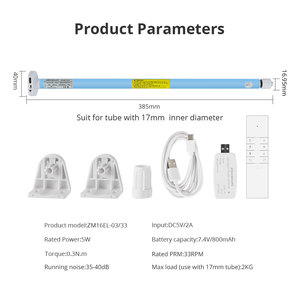 Motor Tubular Inteligente <span class=keywords><strong>Zemismart</strong></span> <span class=keywords><strong>Tuya</strong></span> WiFi de 16 mm para Persianas Enrollables, con Batería Integrada y Carga Tipo C, para Tubos de 17 mm, 20 mm, 25 mm y 28 mm - Product Image 6