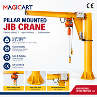 Grue à flèche de 1, 2, 5 et 10 tonnes, rotation libre à 270/360 degrés, grue cantilever sur pied, moteur personnalisable