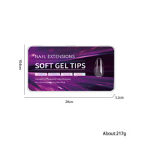 Marque privée 550 pièces Capsules d'ongles en gel souple, couvrance totale, courtes moyennes, formes Amande et Cercueil, finition mate, pour extension et pose française en acrylique