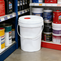 Vente en gros de seaux en plastique blancs ronds de 5 gallons avec couvercle à pompe distributeur pour lessive