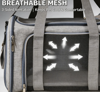 Sac de transport pliable et respirant pour chat et chien, en PU Oxford, souple, de luxe, tendance, avec fermeture éclair