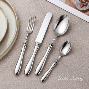 Cao cấp giả mạo thép không gỉ 304 thiết lập dao kéo đám cưới sang trọng bạc Flatware <span class=keywords><strong>Set</strong></span> cho nhà hàng khách sạn - Product Image 2