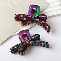Pince à cheveux coréenne avec nœud nuage pour filles Nouveau coloré Oil-Drip Niche Claw Shark Resin Fabric Acetate Acryl Plastic Hair