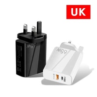 Nouveau chargeur mural électrique ignifuge USB-C PD33W QC3.0 9V12V Super Fast Charging 65W pour appareil photo multi-standards