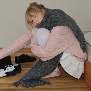 Écharpe châle en laine mélange 82% Duncan, style coréen d'hiver, épaisse, moelleuse, à longues franges, unie, coupe-vent, cache-cou pour femme, usage quotidien - Product Image 2