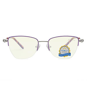 Monture de lunettes en métal gris Jack Cat Eye 5128, protection anti-lumière bleue pour femmes, lunettes optiques pour myopie - Product Image 1