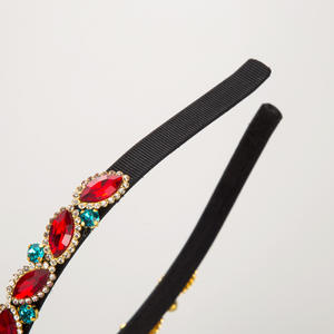 Serre-tête Baroque Coloré en Strass, Bandeau Vintage Scintillant en Diamant et Cristal, Accessoire Exquis Multicolore pour Fille - Product Image 4