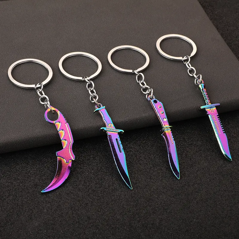 Knife Keychain Karambit Mini Pendant Key Chain Metal Weapon Key Holder For Men's Charms