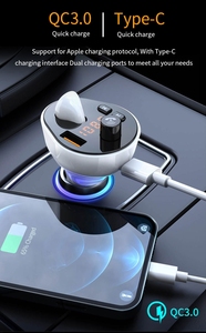 QC3.0 USB <span class=keywords><strong>casque</strong></span> chargeur de voiture Aux Audio Protection de la vie privée <span class=keywords><strong>Bluetooth</strong></span> 5.0 transmetteur <span class=keywords><strong>Fm</strong></span> <span class=keywords><strong>sans</strong></span> <span class=keywords><strong>fil</strong></span> <span class=keywords><strong>lecteur</strong></span> <span class=keywords><strong>MP3</strong></span> de voiture avec écouteur - Product Image 4