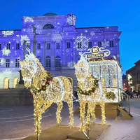 Guirlandes lumineuses de Noël LED sur mesure pour l'extérieur, avec traîneau du Père Noël et cerfs, indice de protection IP65, pour la décoration paysagère extérieure