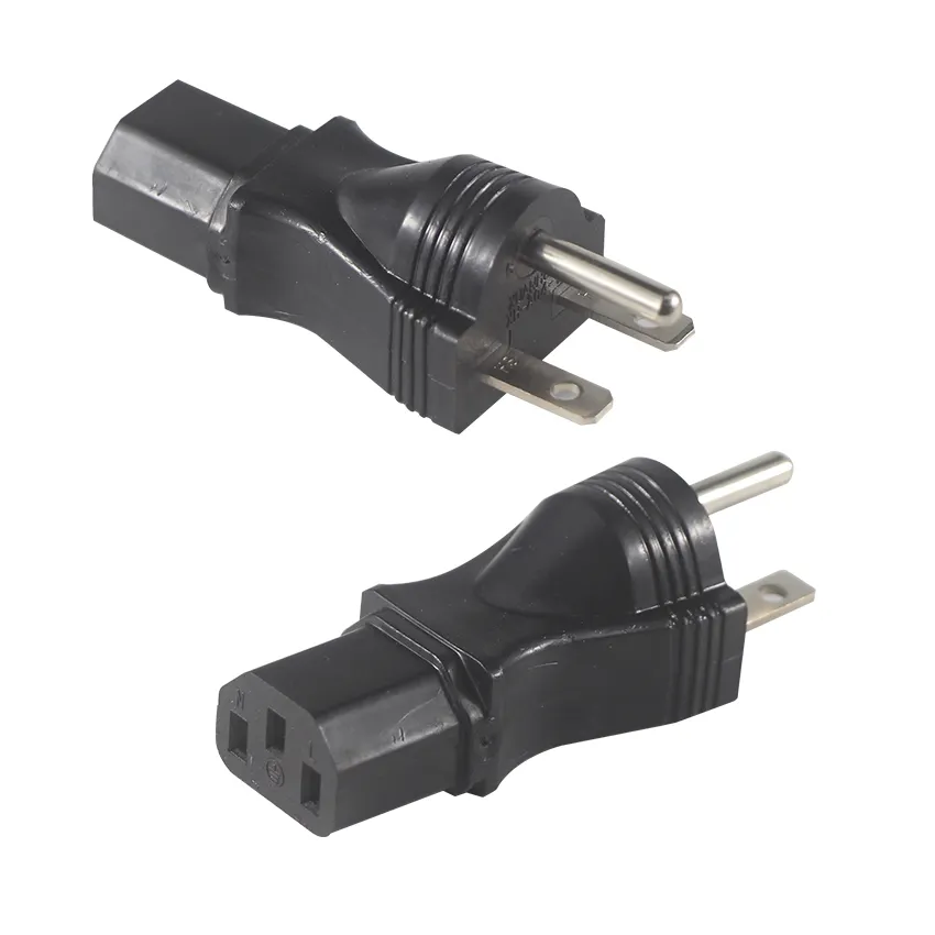 US American 125V 15A 3 pin Plug AC Supply Electric Wire Extension converter IEC C13 Connector Flat Power adapter