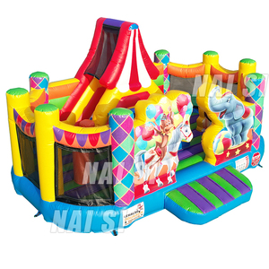 Château plein d'entrain de carnaval de Clown de <span class=keywords><strong>cirque</strong></span> de ville d'amusement d'enfants extérieur avec le <span class=keywords><strong>cirque</strong></span> de toboggans - Product Image 1