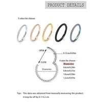 Bague d'oreille torsadée en acier inoxydable 316L plaqué or, pour femmes et hommes, septum, clicker pour le mamelon, sans couture, véritable piercing, cadeau tendance