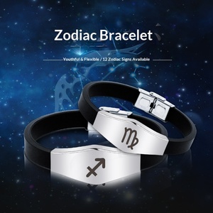 Bracelets en silicone sportifs personnalisés avec signe du zodiaque, style européen et américain, tendance, pour hommes, femmes et couples, en stock - Product Image 2
