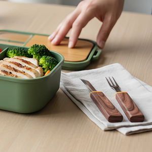 Couteaux et accessoires de cuisine en bois, ensemble de 2 pièces (couteau et fourchette) en acier inoxydable, Cuchillos Knife Messer Set - Product Image 5