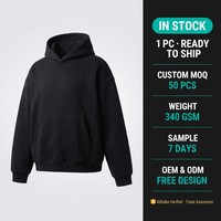 Hoodie Fleece Oversize Polos 340gsm 8 Warna Tersedia Bordir 3D Sampel 7 Hari OEM MOQ 50pcs