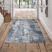 Tapis de couloir lavable style bohème abstrait, en fausse fourrure de cachemire douce, à poils courts, fin et antidérapant, pour couloir, cuisine, chambre
