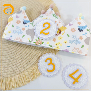 Corona de muselina suave para fiesta de cumpleaños de bebé, sombrero de rey, accesorio de fotografía para recién <span class=keywords><strong>nacido</strong></span>, decoraciones para el primer cumpleaños, regalo para baby shower - Product Image 1