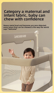 เตียงเด็กอ่อนแบบพกพา 3 in 1 พับได้ ระบายอากาศดี พร้อมแผงกั้นป้องกันแรงกด สำหรับใช้ข้างเตียงผู้ใหญ่ - Product Image 3