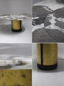 Meubles de restaurant vintage médiévaux, <span class=keywords><strong>table</strong></span> ronde <span class=keywords><strong>à</strong></span> <span class=keywords><strong>manger</strong></span> avec plateau en marbre, acier inoxydable de haute qualité, meubles de <span class=keywords><strong>salle</strong></span> <span class=keywords><strong>à</strong></span> <span class=keywords><strong>manger</strong></span> de villa - Product Image 4