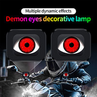 Lampu Kabut LED 12V Devil Eye untuk Sepeda Motor, Lampu Mini Dinamis RGB dengan Remote Control untuk Lampu Dekoratif Sepeda Motor