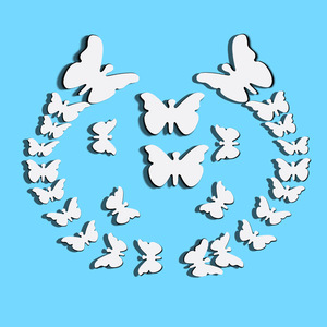 Butterfly Mirror <b>Wall</b> Stickers 25 Pieces Acrylic Removable Modern Home <b>Decoration</b> Circular Shape - Product Image 1