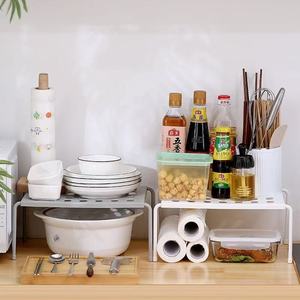 Étagère de rangement extensible pour évier de cuisine, en plastique, multi-niveaux, pour utilisation sur comptoir - Product Image 1