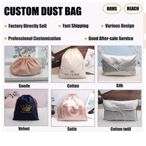 Pochette en satin blanc avec cordon de serrage pour bougies, ceintures, mèches de cheveux – Sac anti-poussière en satin doux avec logo personnalisé – Vente en gros - Product Image 5