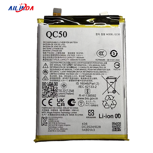 5000mAh QC50 Mobile Phone Battery for Motorola Edge 2024 Edge 50 Fusion Replacement Batteries
