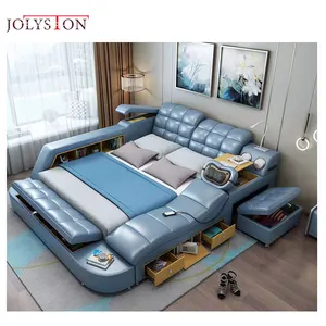 Moderne Stijl Slaapkamer Meubelontwerp Dubbele Kingsize Stapelbedden Multi-Functioneel Smart Bed