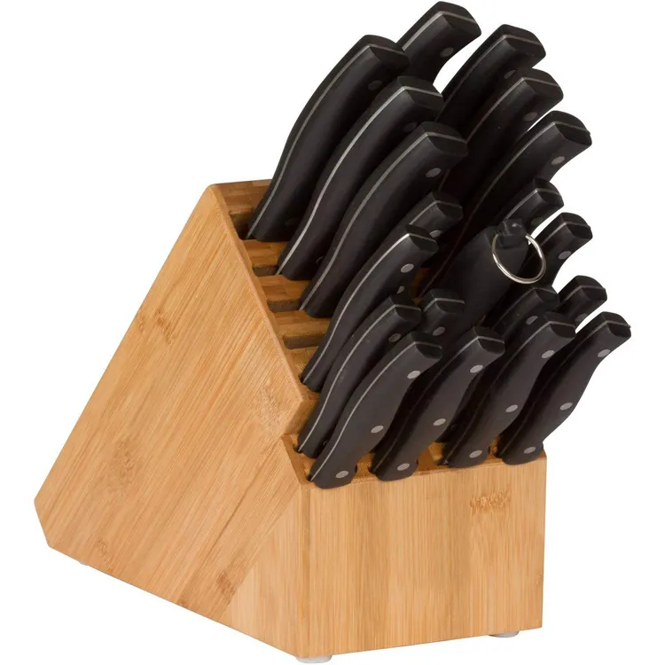 20 Slot Kitchen Knives Bamboo Knife Set Block Hold Bamboo Universal Knife Block